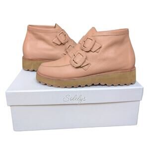 Beklina Desert Boot Nattsu Tan Leather Platform Bootie Size 6 Handmade in Peru